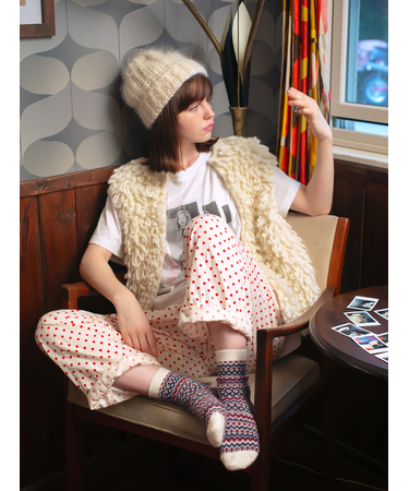 紡毛フェアアイルショートソックス