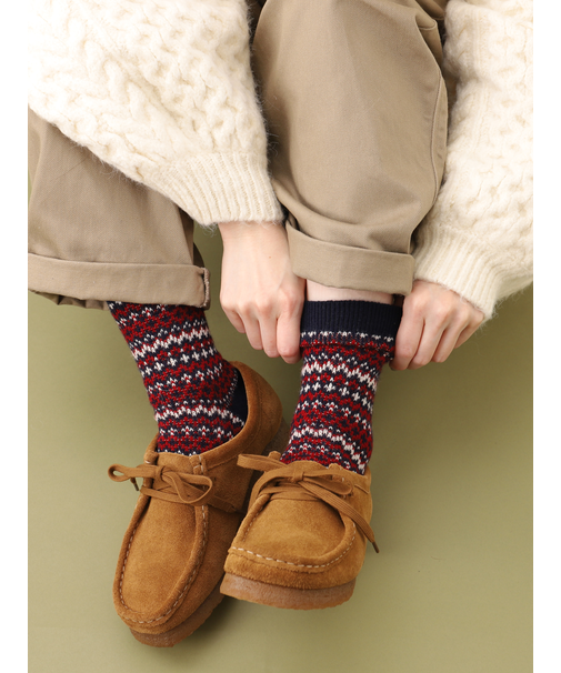 紡毛フェアアイルショートソックス