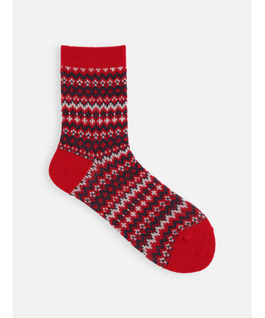 紡毛フェアアイルショートソックス