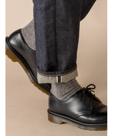 【Tabio MEN】WOOL太リブショート丈ソックス