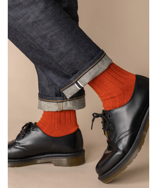 【Tabio MEN】WOOL太リブショート丈ソックス