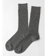 【Tabio MEN】WOOL太リブレギュラーソックス