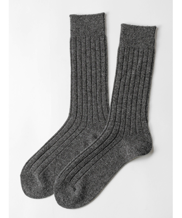 【Tabio MEN】WOOL太リブレギュラーソックス