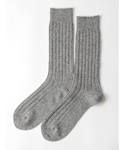 【Tabio MEN】WOOL太リブレギュラーソックス