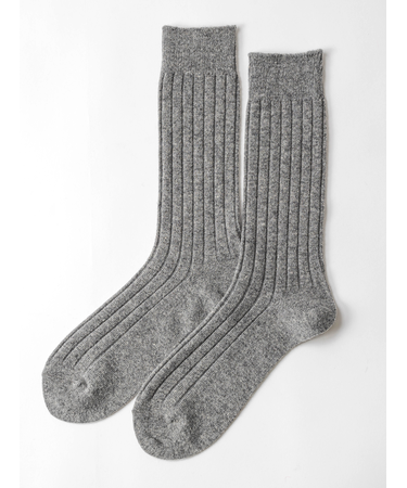 【Tabio MEN】WOOL太リブレギュラーソックス