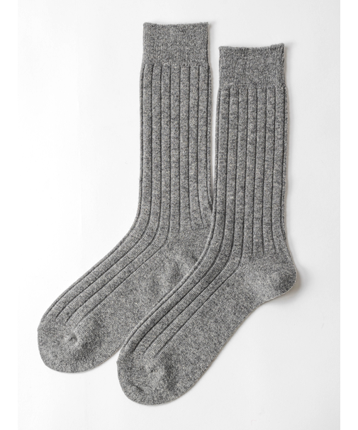 【Tabio MEN】WOOL太リブレギュラーソックス