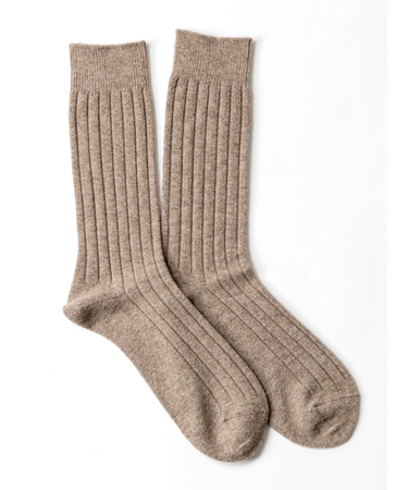 【Tabio MEN】WOOL太リブレギュラーソックス