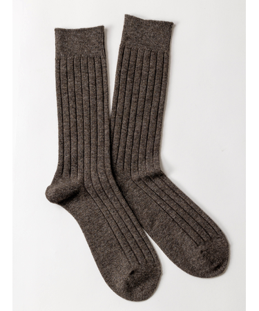 【Tabio MEN】WOOL太リブレギュラーソックス