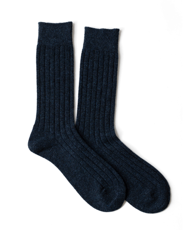 【Tabio MEN】WOOL太リブレギュラーソックス