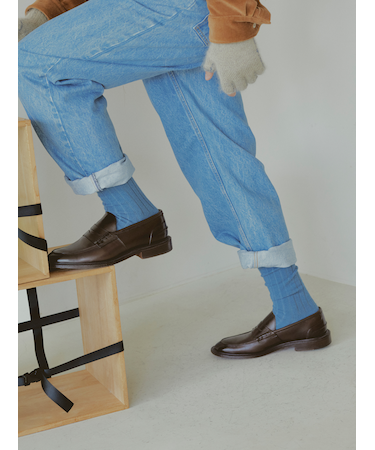 【Tabio MEN】WOOL太リブレギュラーソックス