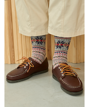 【Tabio MEN】紡毛JQ雪柄フェアアイルレギュラーソックス