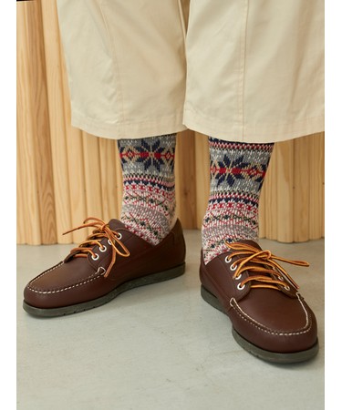 【Tabio MEN】紡毛JQ雪柄フェアアイルレギュラーソックス