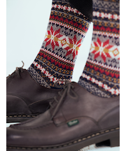 【Tabio MEN】紡毛JQ雪柄フェアアイルレギュラーソックス