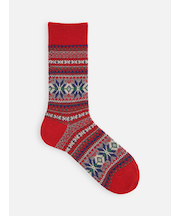 【Tabio MEN】紡毛JQ雪柄フェアアイルレギュラーソックス