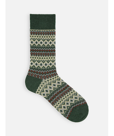 【Tabio MEN】紡毛フェアアイルニットレギュラーソックス