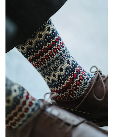 【Tabio MEN】紡毛フェアアイルニットレギュラーソックス