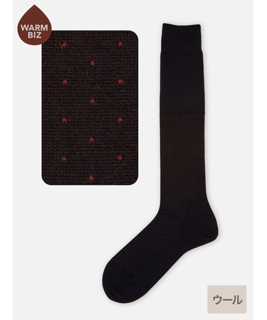 【Tabio MEN】WOOLピンドットロングホーズ