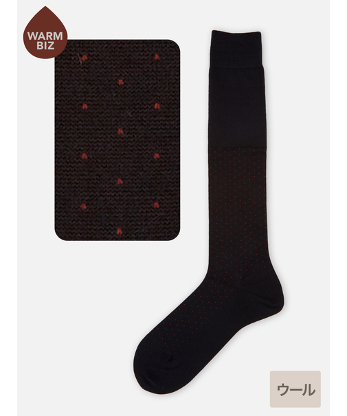 【Tabio MEN】WOOLピンドットロングホーズ