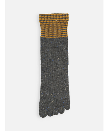 【Tabio MEN】WOOLネップ五本指レギュラー丈ソックス