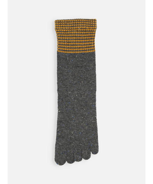 【Tabio MEN】WOOLネップ五本指レギュラー丈ソックス