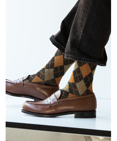 【Tabio MEN】ハウスチェックレギュラー丈ソックス