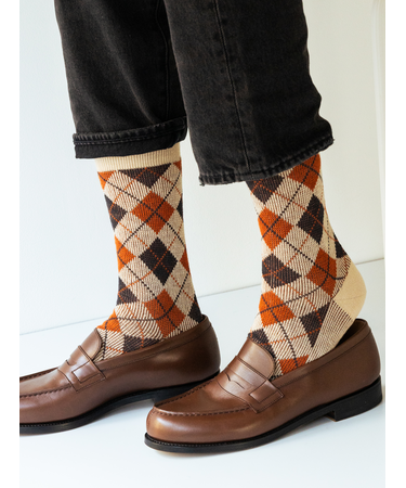 【Tabio MEN】ハウスチェックレギュラー丈ソックス