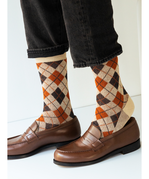 【Tabio MEN】ハウスチェックレギュラー丈ソックス