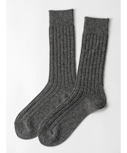 【Tabio MEN】WOOL太リブレギュラーソックス(27.0～29.0cm)