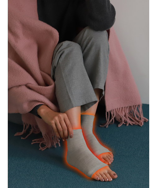 【温脚Labo】光電子×ウール かかとウォーマー