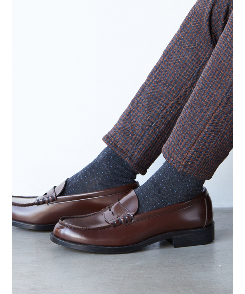 【Tabio MEN】WOOLピンドットレギュラーソックス（27.0～28.0cm）