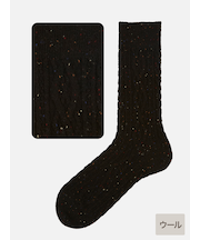 【Tabio MEN】 紡毛アランケーブルレギュラーソックス(27.0～29.0cm)