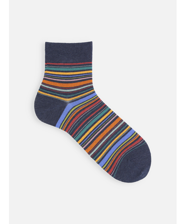 【Tabio MEN】カラフルマルチボーダーショート丈ソックス(23.0～25.0cm)