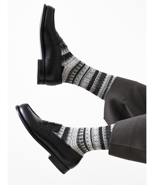 【Tabio MEN】WOOLボーダーフェアアイルレギュラーソックス