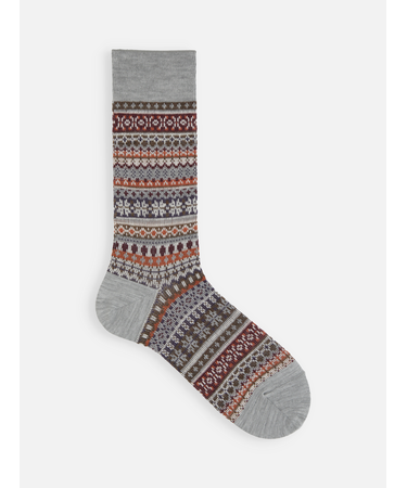 【Tabio MEN】WOOLボーダーフェアアイルレギュラーソックス