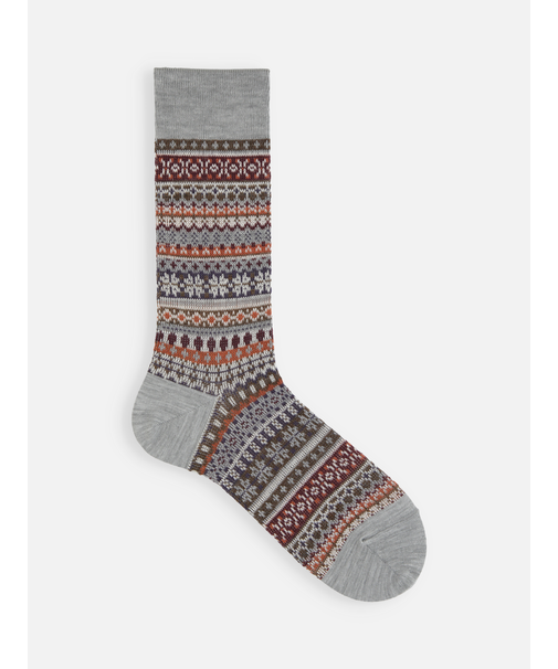 【Tabio MEN】WOOLボーダーフェアアイルレギュラーソックス