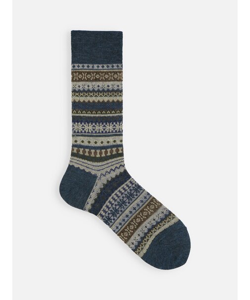 【Tabio MEN】WOOLボーダーフェアアイルレギュラーソックス