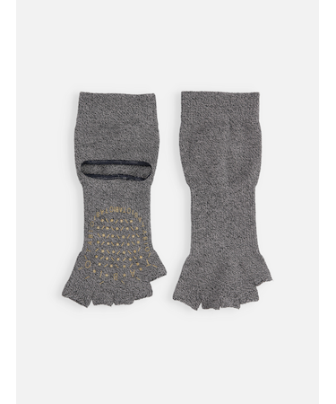 【快脚Labo】綿混指切りかかとオープンショートソックス