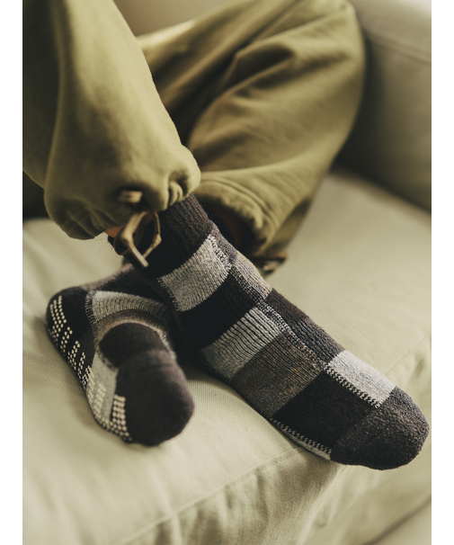 【Tabio MEN】異素材ブロックインルームショートソックス