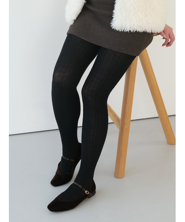 綿混ケーブル タイツ