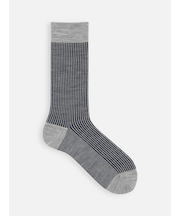 アンチピリング梳毛細ストライプレギュラーソックス（メンズ）