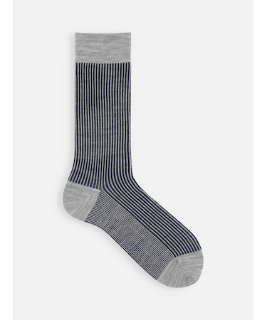 アンチピリング梳毛細ストライプレギュラーソックス（メンズ）