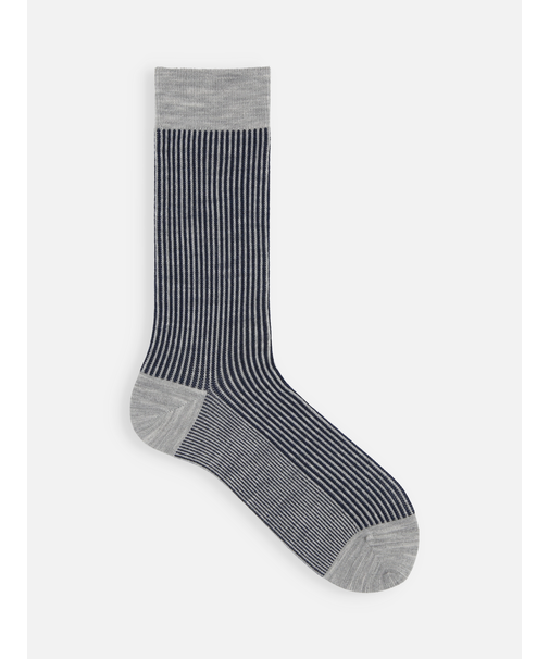 アンチピリング梳毛細ストライプレギュラーソックス（メンズ）