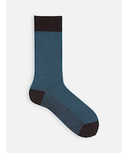 アンチピリング梳毛細ストライプレギュラーソックス（メンズ）