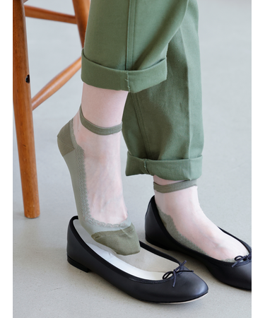 素足風に履けて脱げないショート丈の靴下