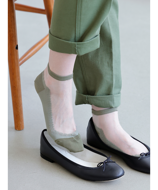 素足風に履けて脱げないショート丈の靴下