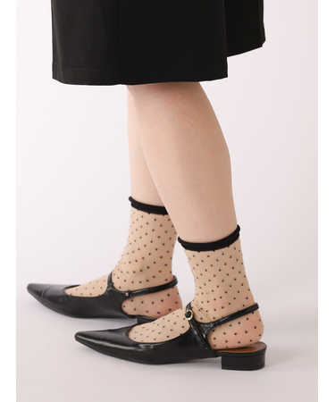 チュールピンドット柄ソックス