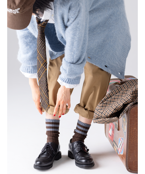 トップ3本ラインリブソックス