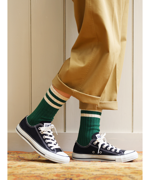 トップ3本ラインリブソックス