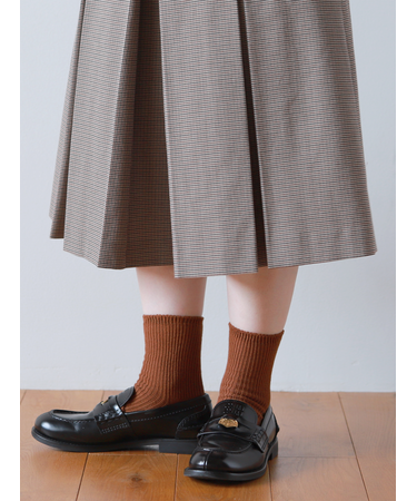 ローゲージ1×1リブショートソックス