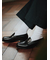 【Tabio MEN】綿ウールローゲージリブ無地クルーソックス